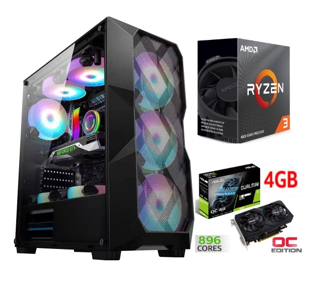 AMD Ryzen3 4100 8GB DDR4 256GB M.2 SSD RX550 500W Gaming Kasa